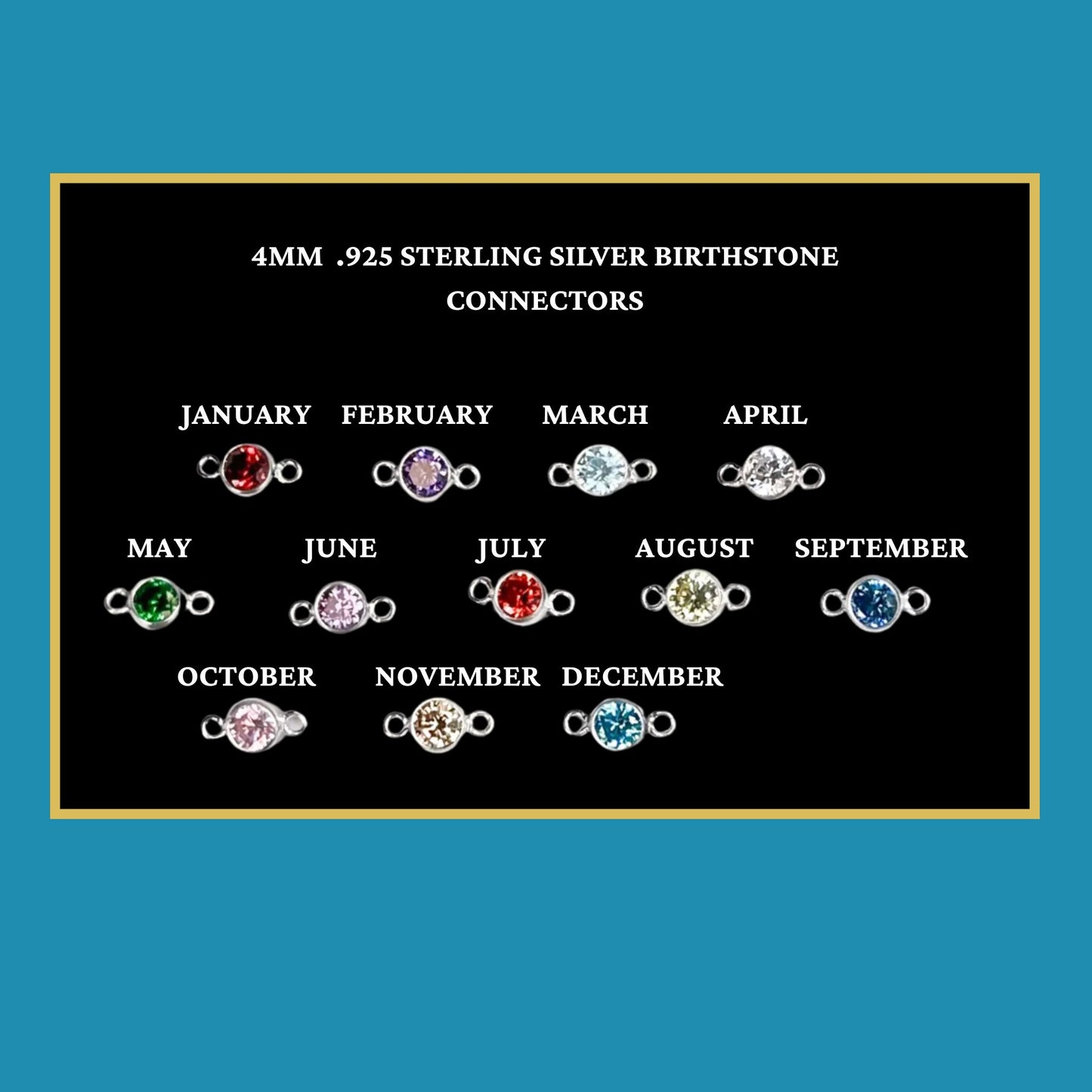 Birthstone Bracelet- Sterling Silver